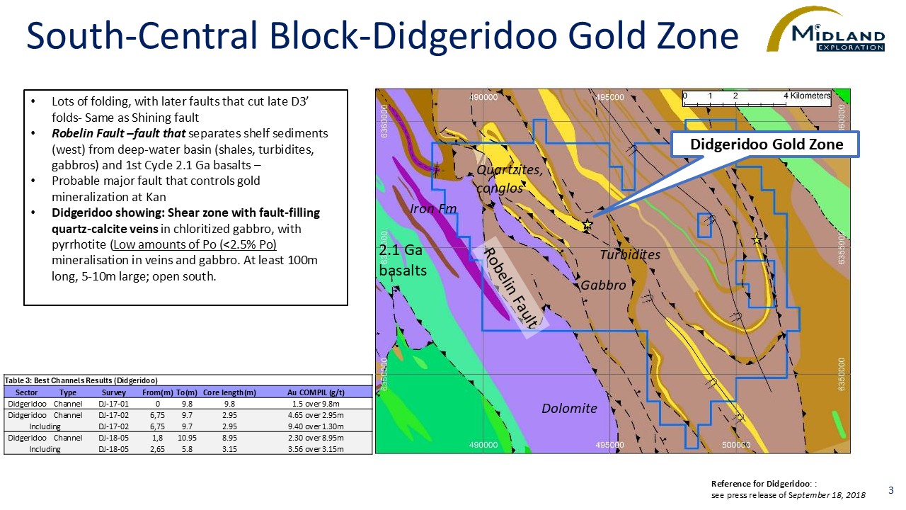Figure 3 South-Central Block-Didgeridoo Gold Zone