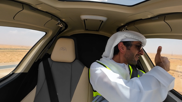 Mr. Mohamed Al Dhaheri, board member of MLG took a ride on the EH216-S.