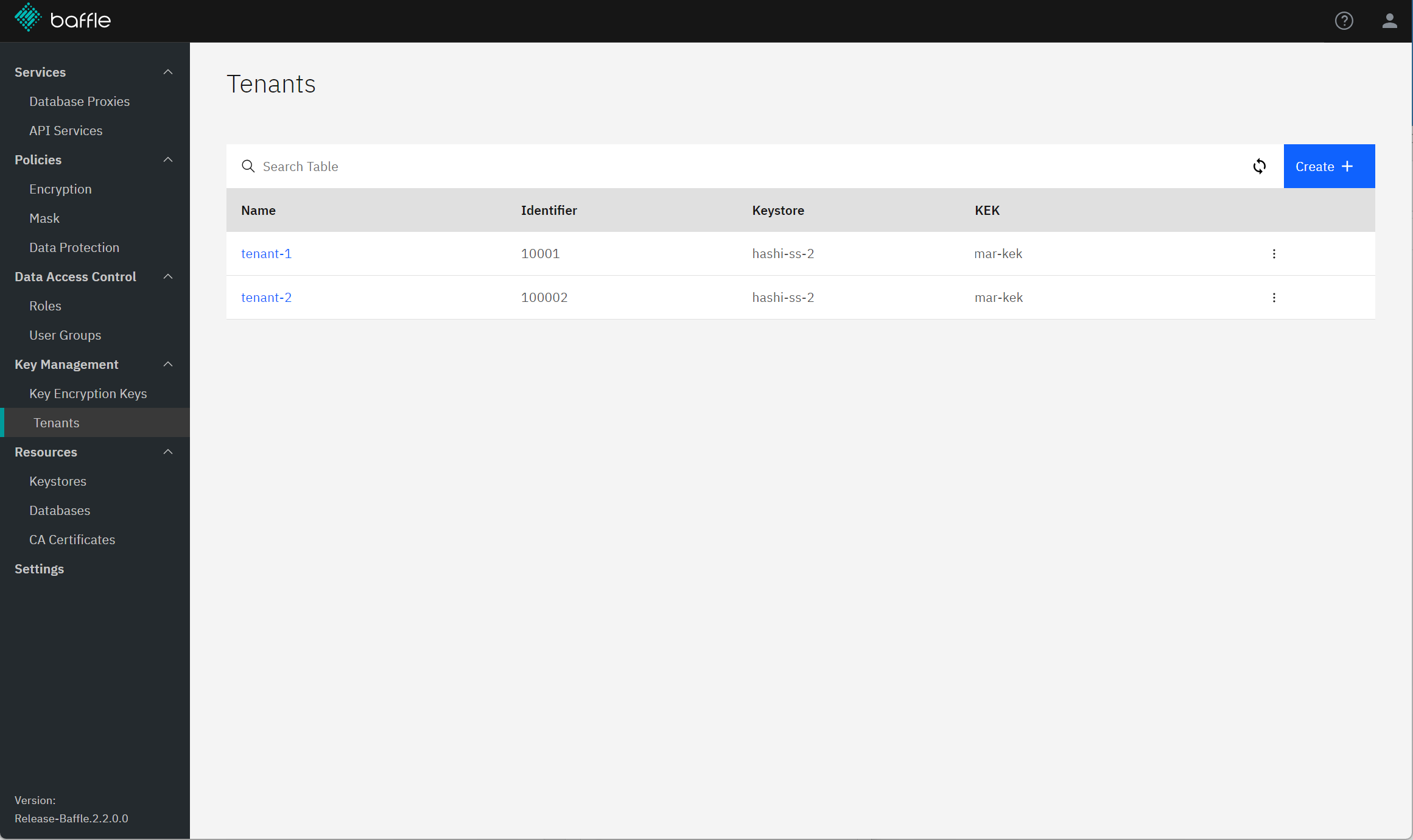 Baffle Configured Tenants