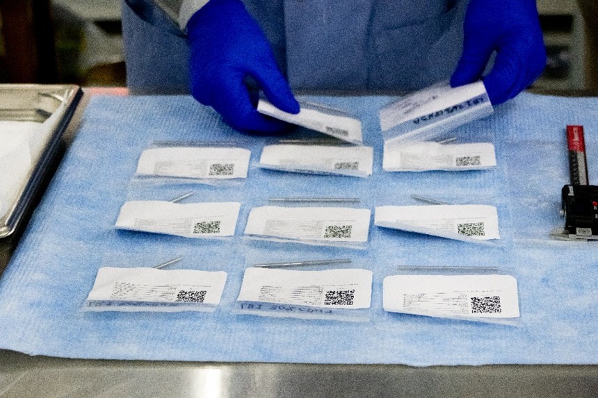 Finished enriched uranium-zirconium coupon samples after characterization and visual inspection results confirmed their suitability for irradiation testing in the Advanced Test Reactor