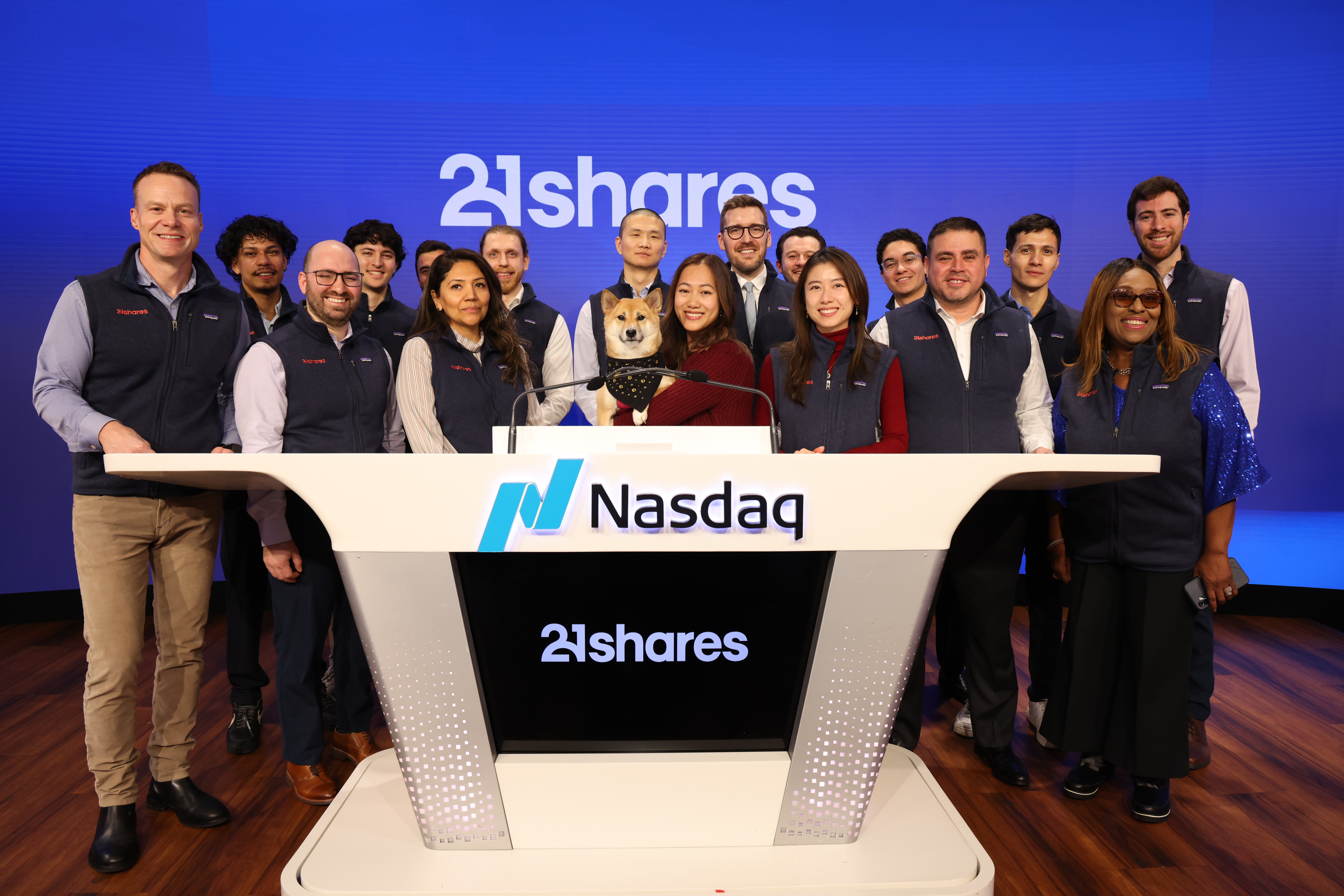 21Shares TDOG Bell Ringing Celebration