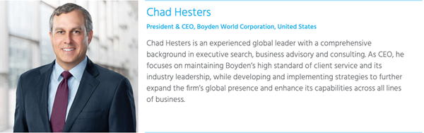 Chad Hesters, President & CEO, Boyden