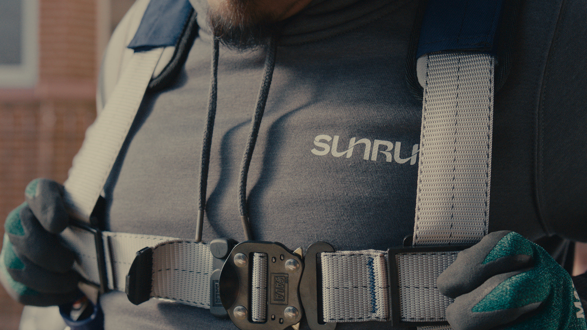 Sunrun installer with personal protective equipment