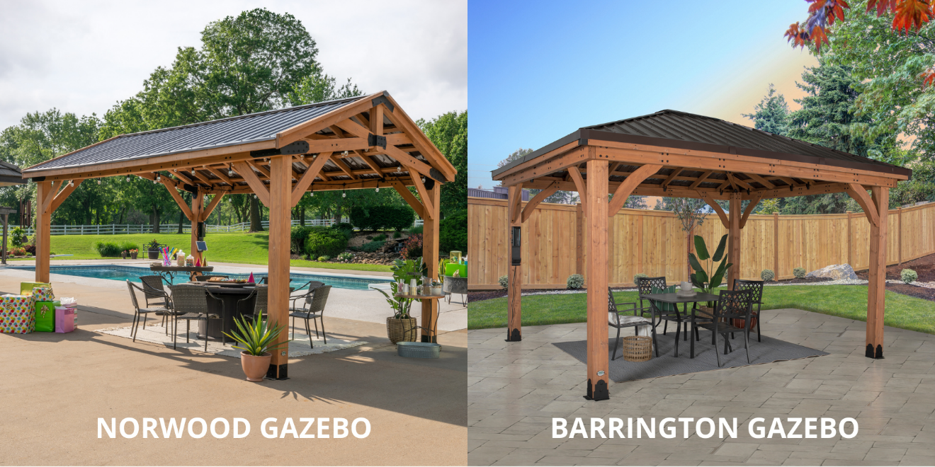 Backyard Discovery Launches NEW Norwood Gazebo (L) and Barrington Gazebo (R)