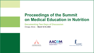 Proceedings of the Summit on Medical Education in Nutrition
