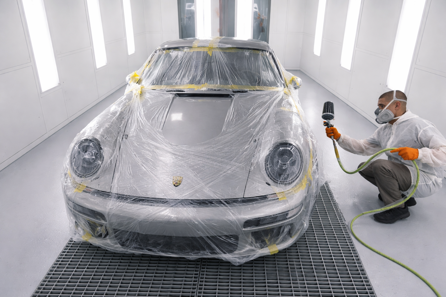 Porsche 911 prepped for painting