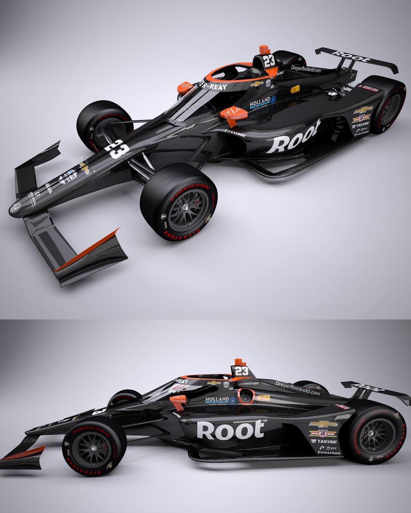 Root Insurance pairs up with Dreyer & Reinbold Racing for the 2023 Indy 500, car driven by Ryan Hunter-Reay