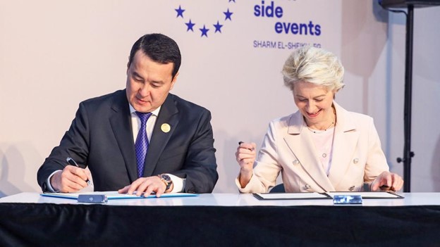 Kazakhstan Prime Minister of Kazakhstan Alikhan Smailov and European Commission President Ursula von der Leyen sign strategic partnership  on raw materials, batteries and renewable hydrogen | EEAS Website (europa.eu)