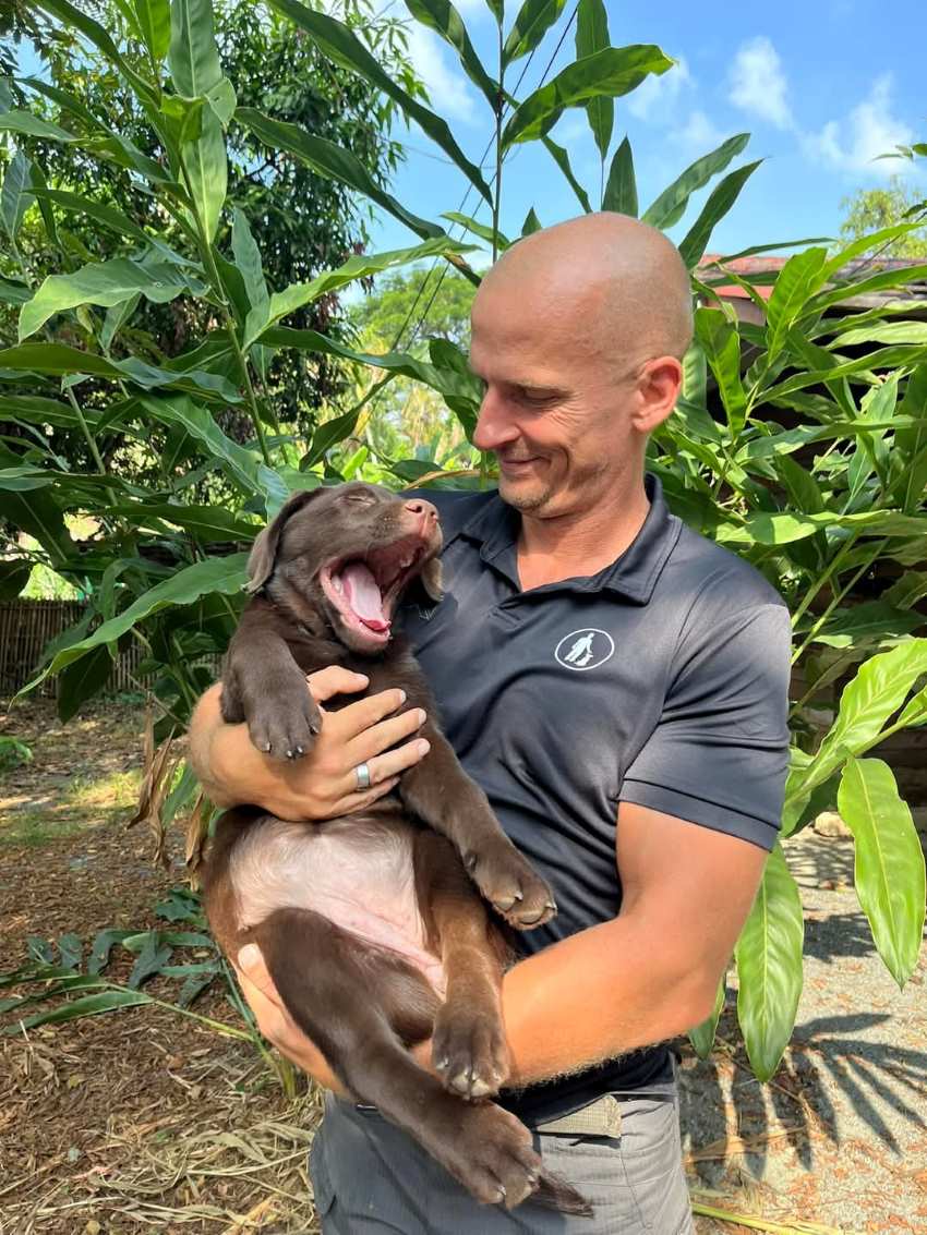 With one of our dogs in our Center in Chiang Mai