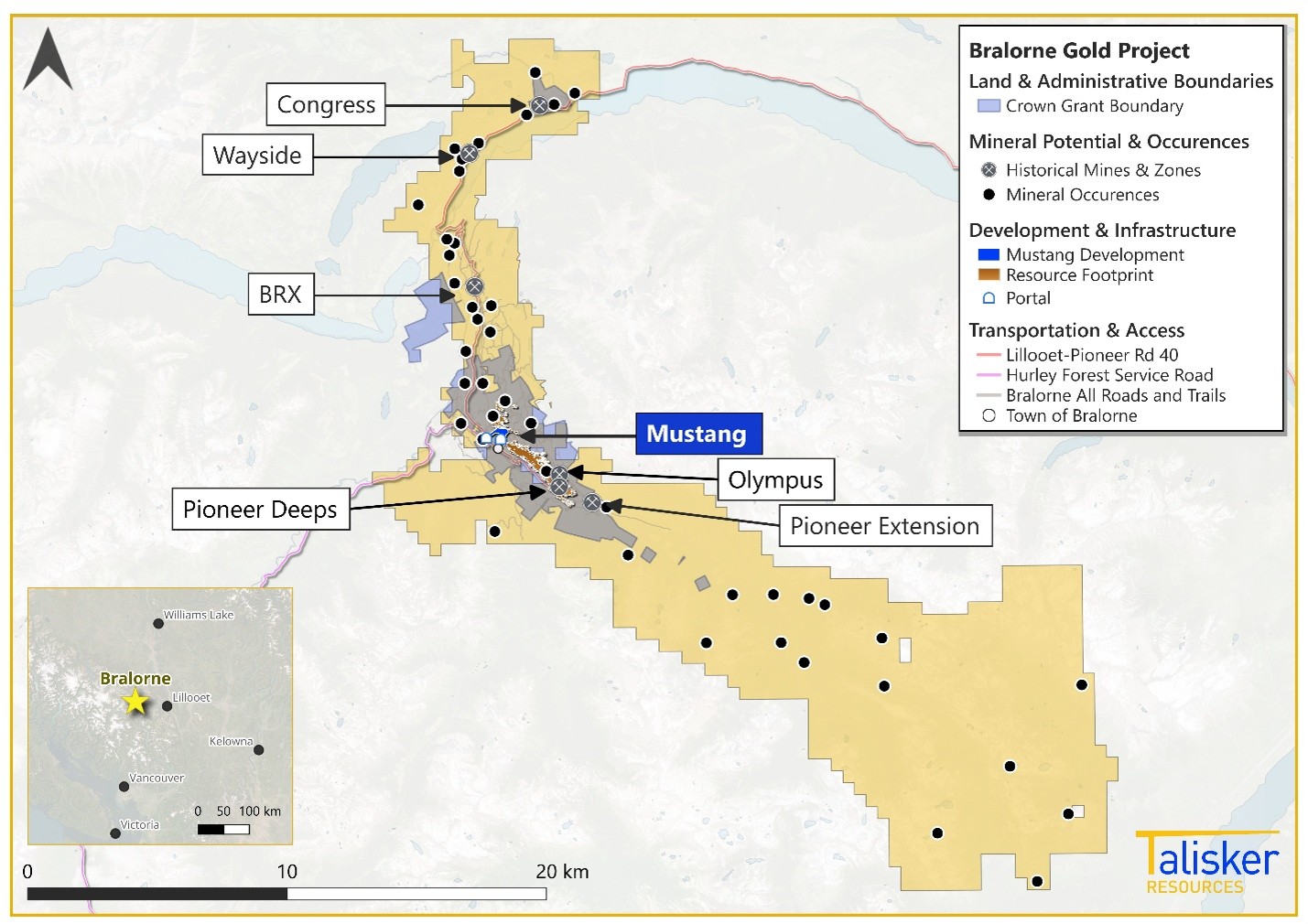 Talisker Intersects 111.00 g/t Au over 0.6 m within 30.83 g/t Au over 2.35 metres, from the 2026 Bralorne Gold Project Resource Conversion Program: Talisker Intersects 111.00 g/t Au over 0.6 m within 30.83 g/t Au over 2.35 metres, from the 2026 Bralorne Gold Project Resource Conversion Program