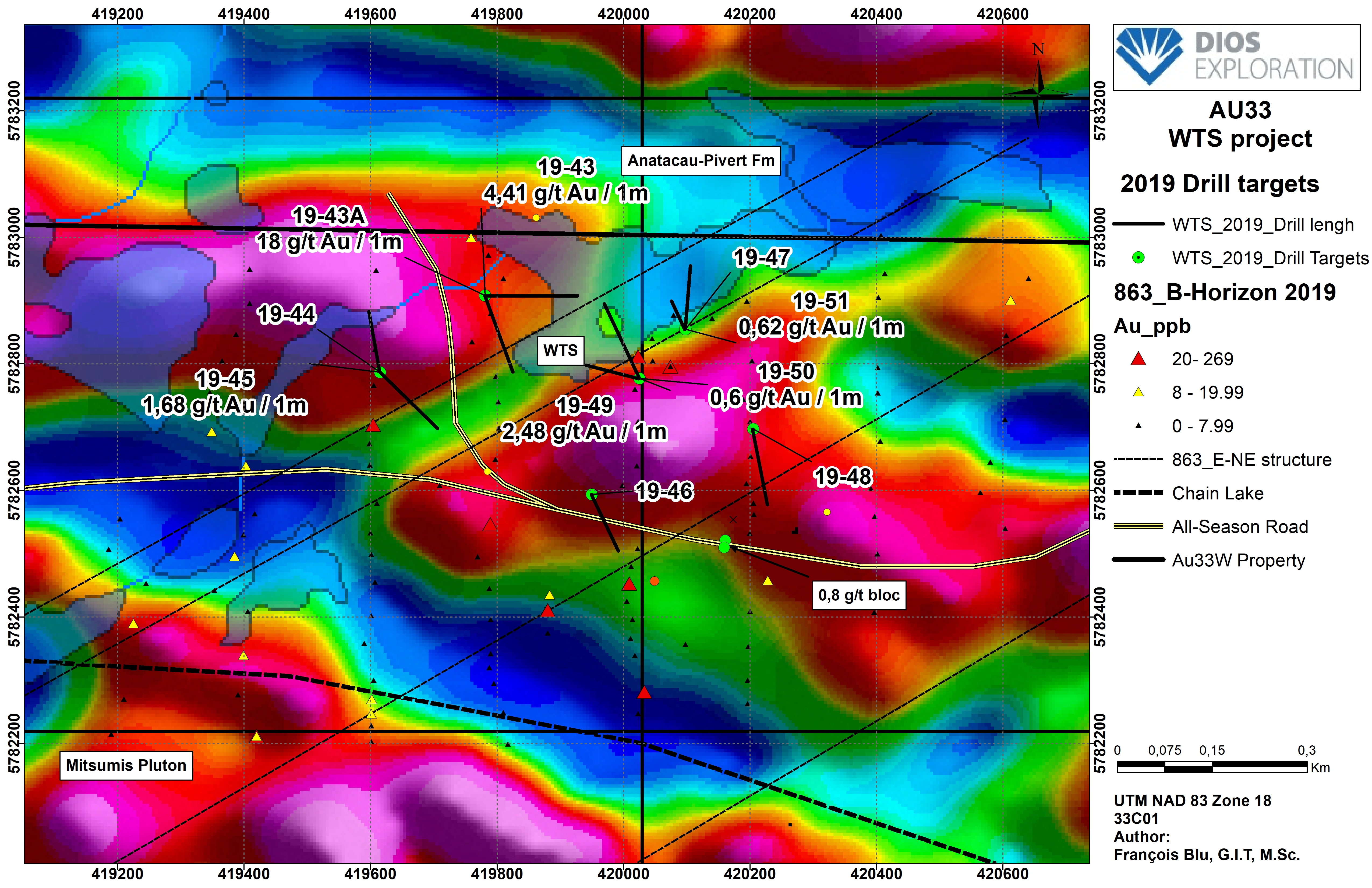 Dios Projects_WTS_2019 Drilled Targets+MAG+results