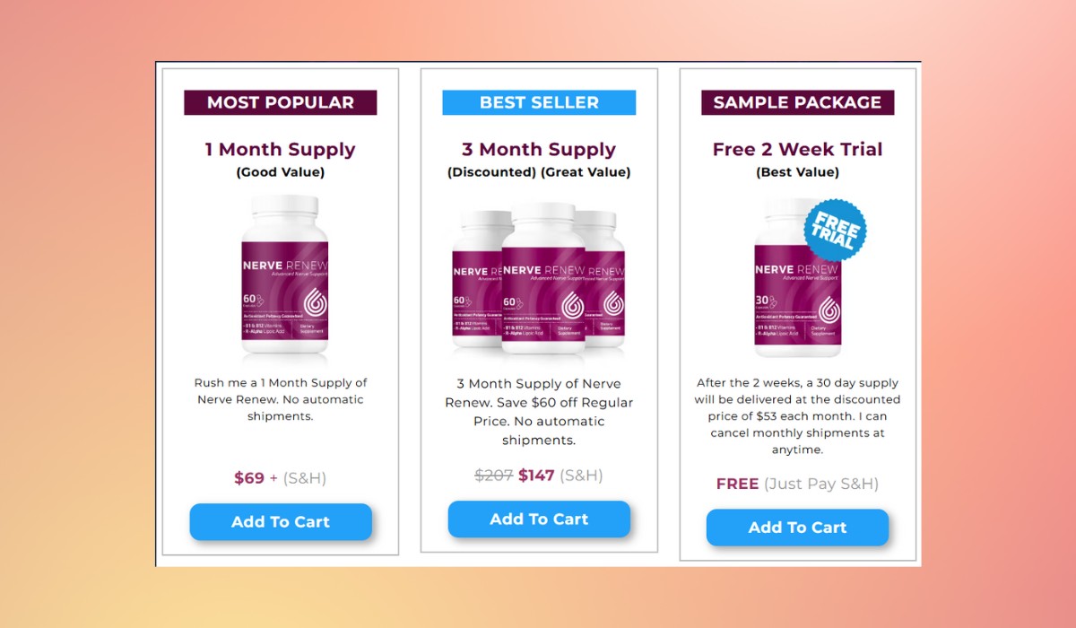 Nerve Renew Cost