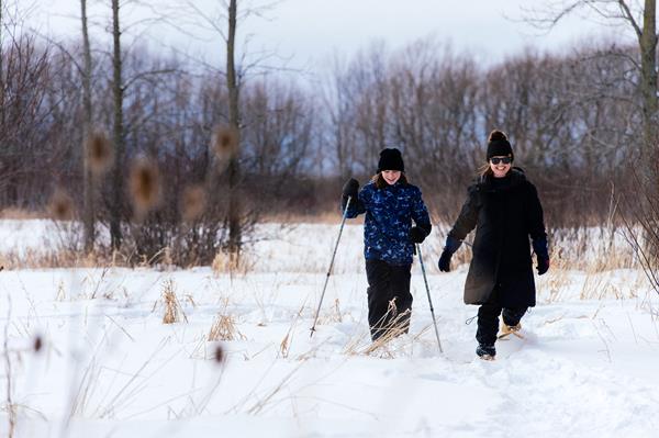 Snowshoeing at Hullett Marsh, Huron County, ON