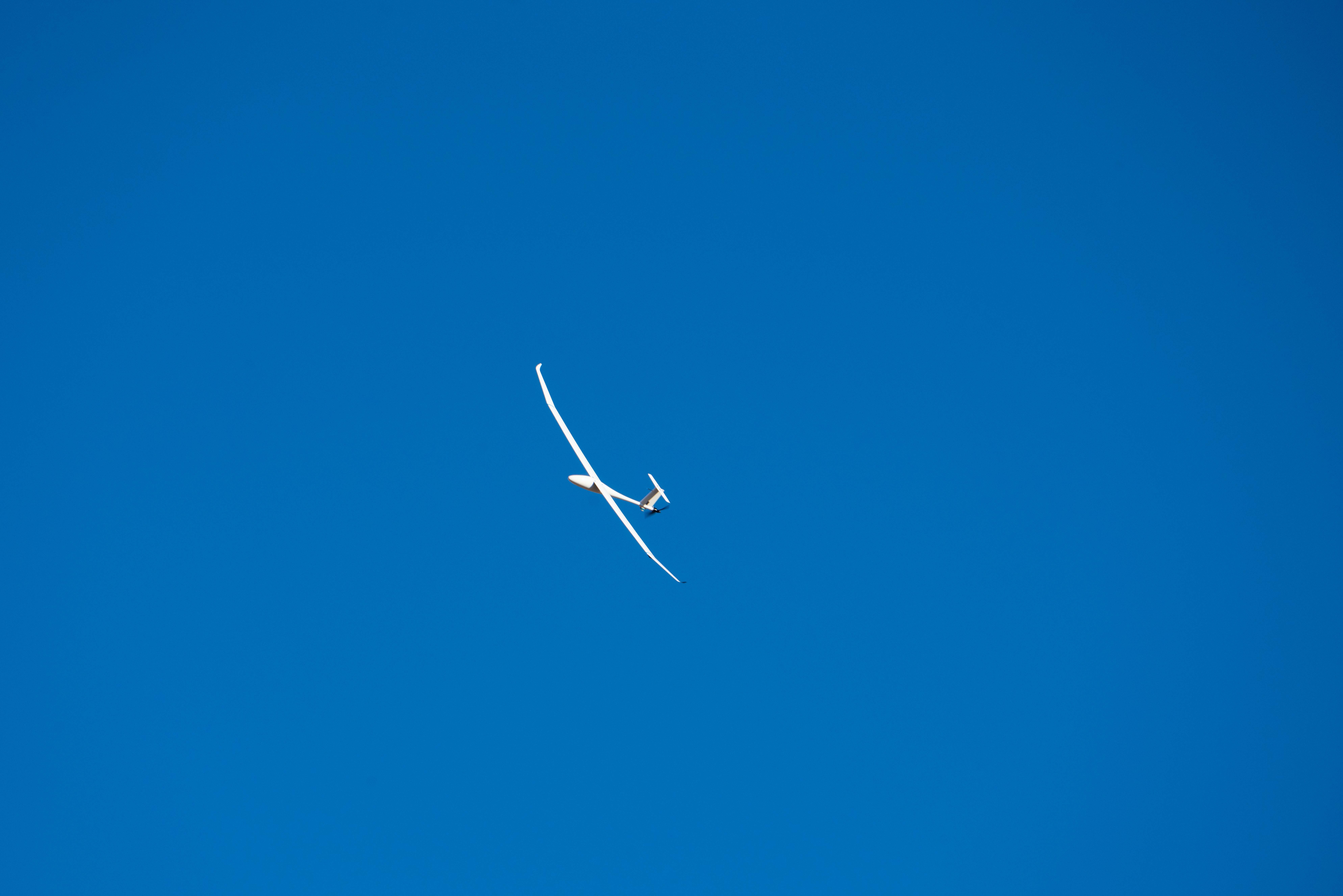 Drone high altitude blue sky