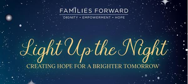 Get ready to light up the night for a brighter tomorrow at the 36th Anniversary Families Forward Gala in support of their vital mission to support and empower at risk and homeless families. While safely following social distance guidelines, the event will be an all-virtual celebration on Friday, August 28th at 7:00 p.m.  Tickets for the Gala are available at www.families-forward.org.