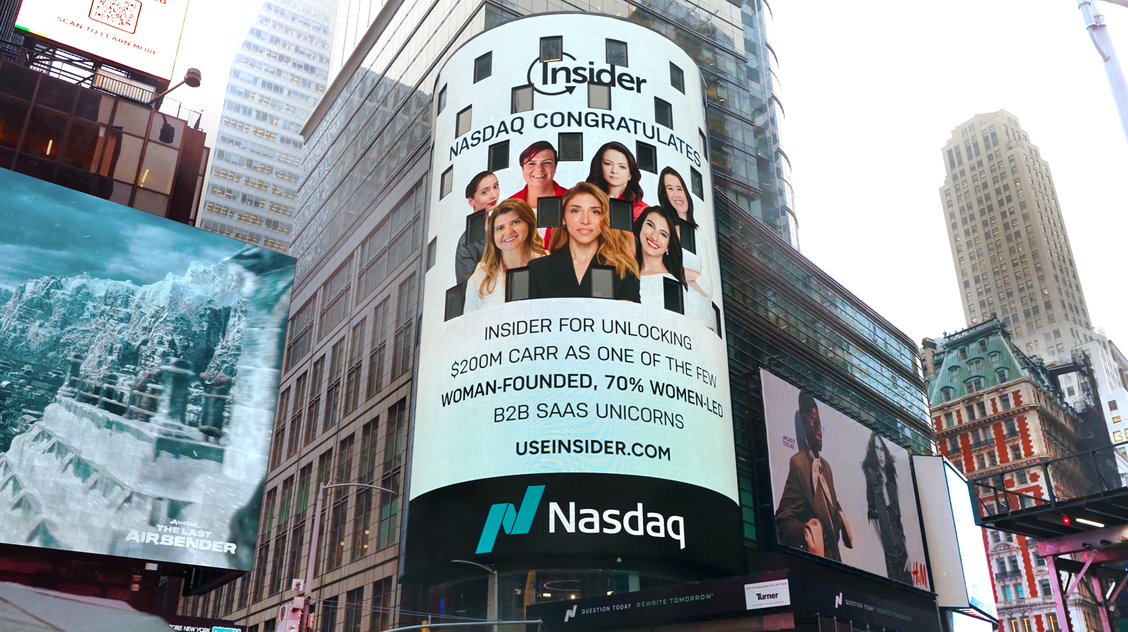NASDAQ celebrates Insider leadership team for unlocking $200M USD CARR, becoming one of the few woman-founded, 70% women-led, and predominantly owned SaaS  unicorns to reach this financial milestone.