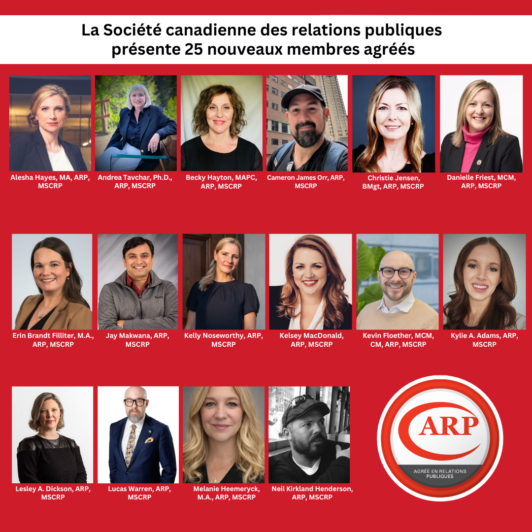 La Société canadienne des relations publiques annonce 25 membres nouvellement agréés 1/2