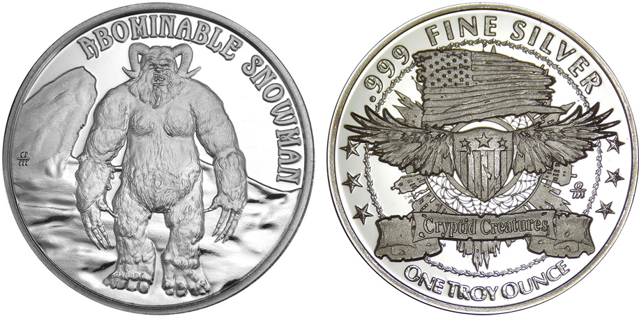 The Yeti (aka “The Abominable Snowman.”) Is the newest .999 pure silver, one troy ounce, collectible round by Osborne Mint – The Yeti Sighted in Cincinnati. #OsborneMint #Yeti