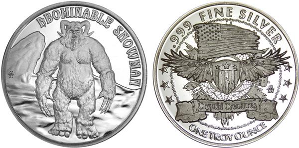 The Yeti (aka “The Abominable Snowman.”) Is the newest .999 pure silver, one troy ounce, collectible round by Osborne Mint – The Yeti Sighted in Cincinnati. #OsborneMint #Yeti