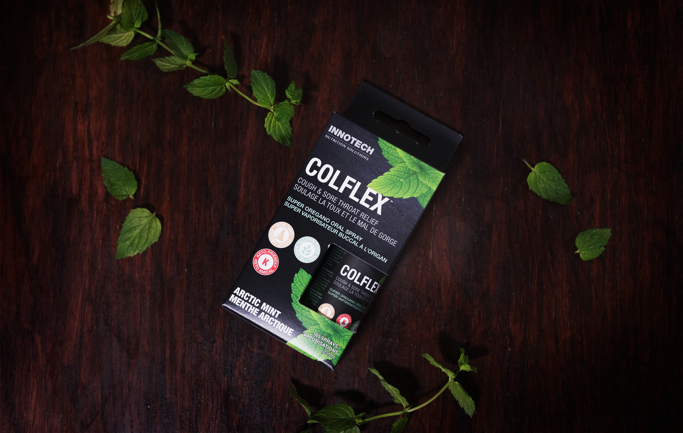 Innotech Nutrition COLFLEX™ Oral Spray Arctic Mint Flavour helps support immune function.