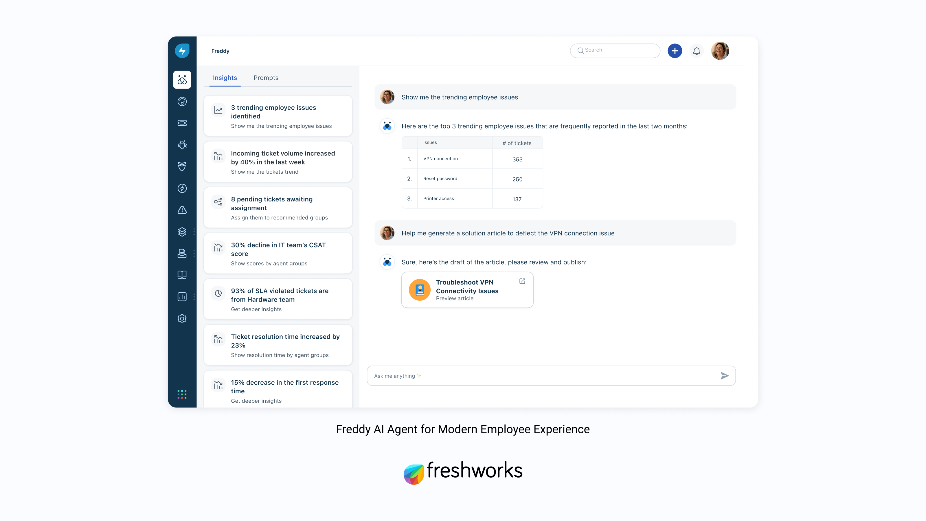 Freddy AI Agent for Modern Employee Experience