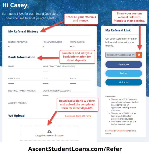 Sneak peak into Ascent's New Refer A Friend Dashboard