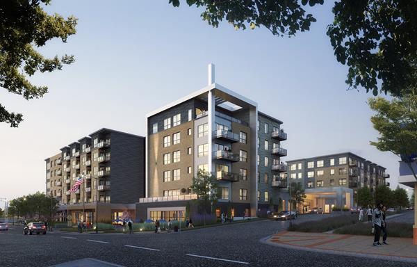 The mixed-use development project will combine 265 market-rate apartments and 20,650 square feet of office and meeting space that will serve as the new city hall for Columbia Heights, an inner-ring northern suburb of Minneapolis.