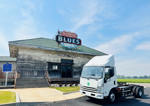 Pictured: Mullen THREE, Class 3 EV Cab Chassis Truck in Tunica, Mississippi