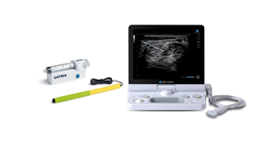 Konica Minolta’s SONIMAGE® HS2 Compact Ultrasound System and Medovate’s SAFIRA™ regional anesthesia injection technology.