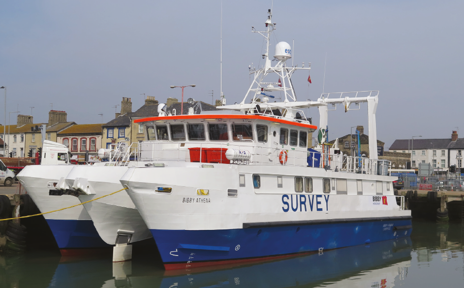 2014 Bibby Athena, 27.5m DP1 semi-swath fully equipped coastal survey vessel. Complete with the d’ROP remotely operated survey platform