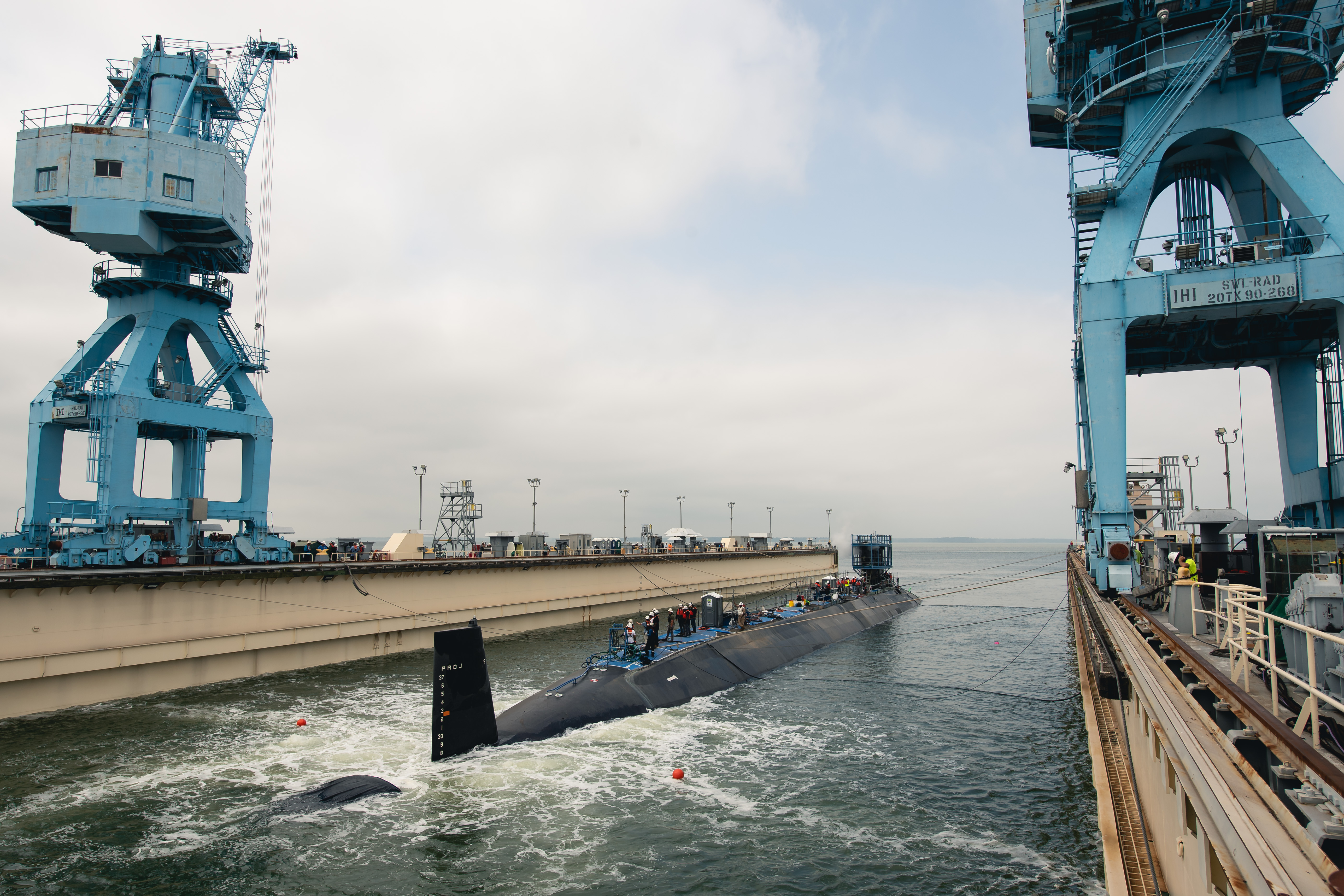 HII Launches Virginia-class Submarine Arkansas (SSN 800) at Newport News Shipbuilding