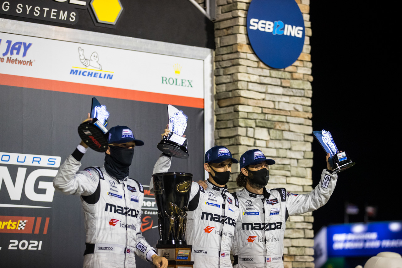 Mazda DPI Car #55 team finish with an impressive second place at Sebring 12 Hours 2021.