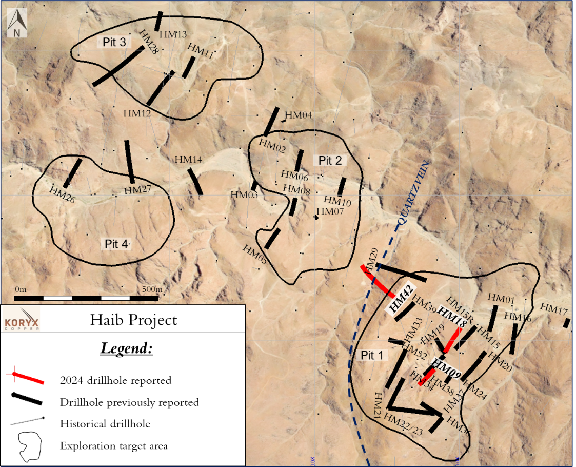 Planview showing the positions of the boreholes being reported here.