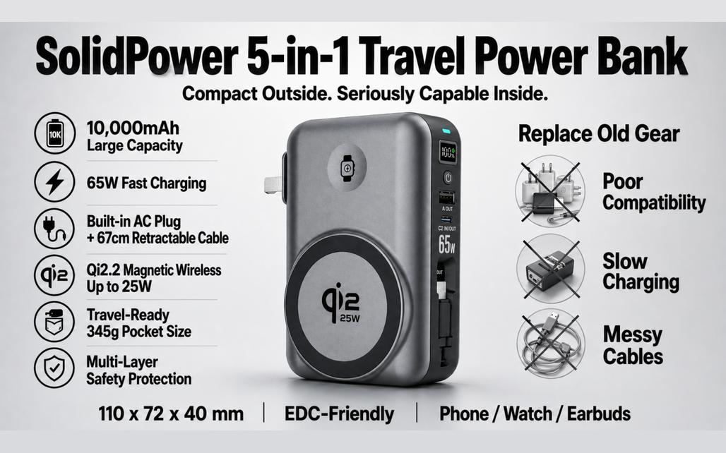 SolidPower 5-in-1 Travel Power Bank