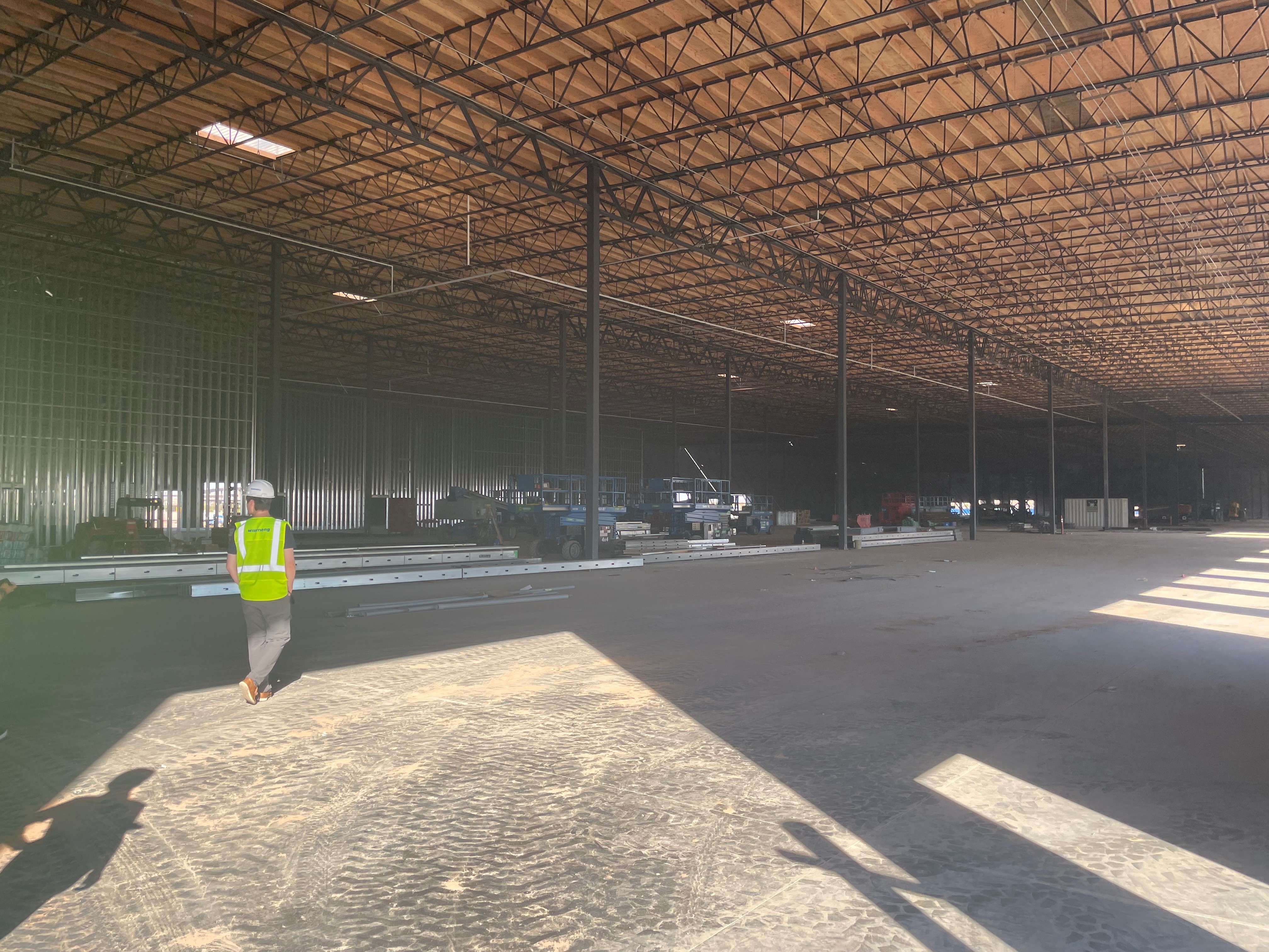 Interior of the Mesa Assembly Facility under construction in Mesa, Arizona