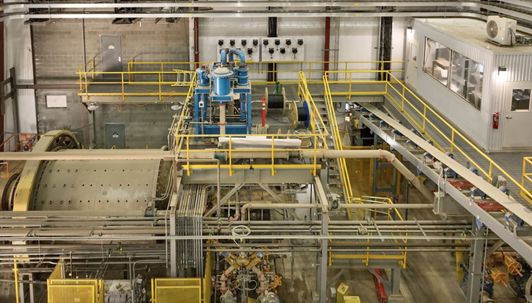Process plant infrastructure at Bunker Hill advancing toward commissioning, supporting the planned June restart 