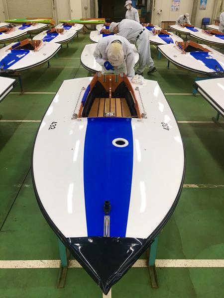 Boat under inspection at the Yamato Factory