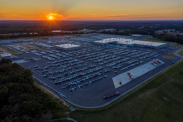 The new Southeast Toyota Distributors automotive processing facility in Commerce, Georgia