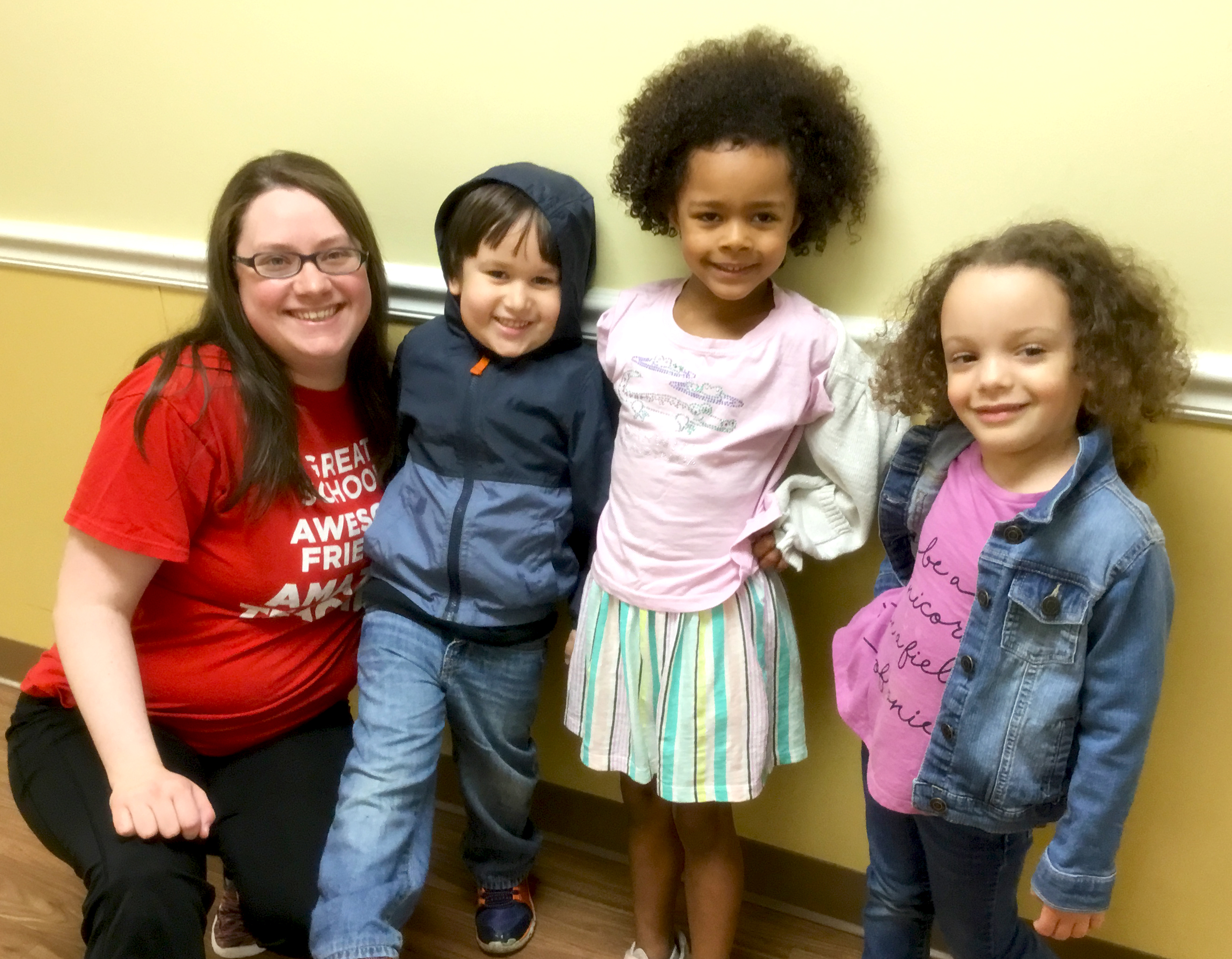 Learning Care Group 'Teacher of the Year' Dana Megaughey, pictured with children from La Petite Academy in Ellicott City, MD.  