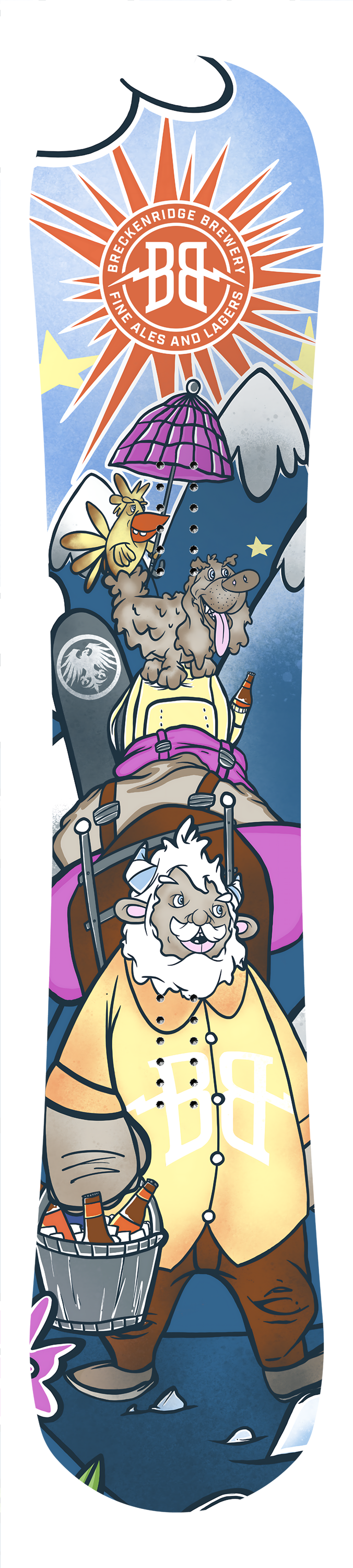 Breck Brew 2024 Snowboard Design in celebration of new 'Funslinger Lager'