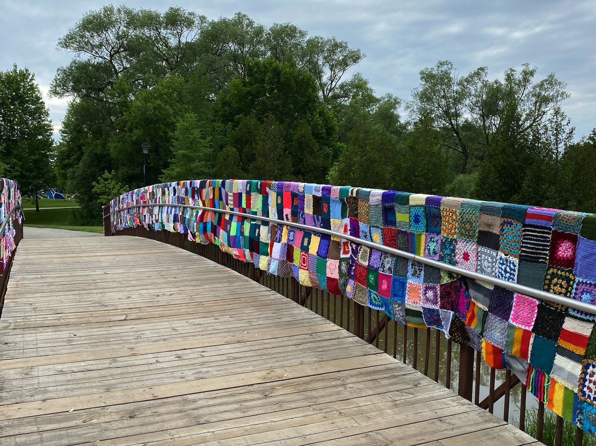 Yarn bombing in Newmarket 