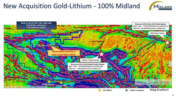 Figure 3 New Acquisition Gold-Lithium-100% Midland