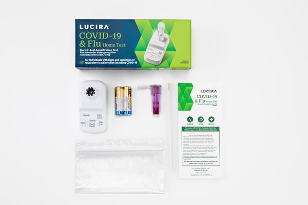 Lucira_COVID-19_&_Flu_Home_Test_packaging_and_components