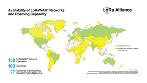 Global LoRaWAN Coverage and Roaming Capability Map