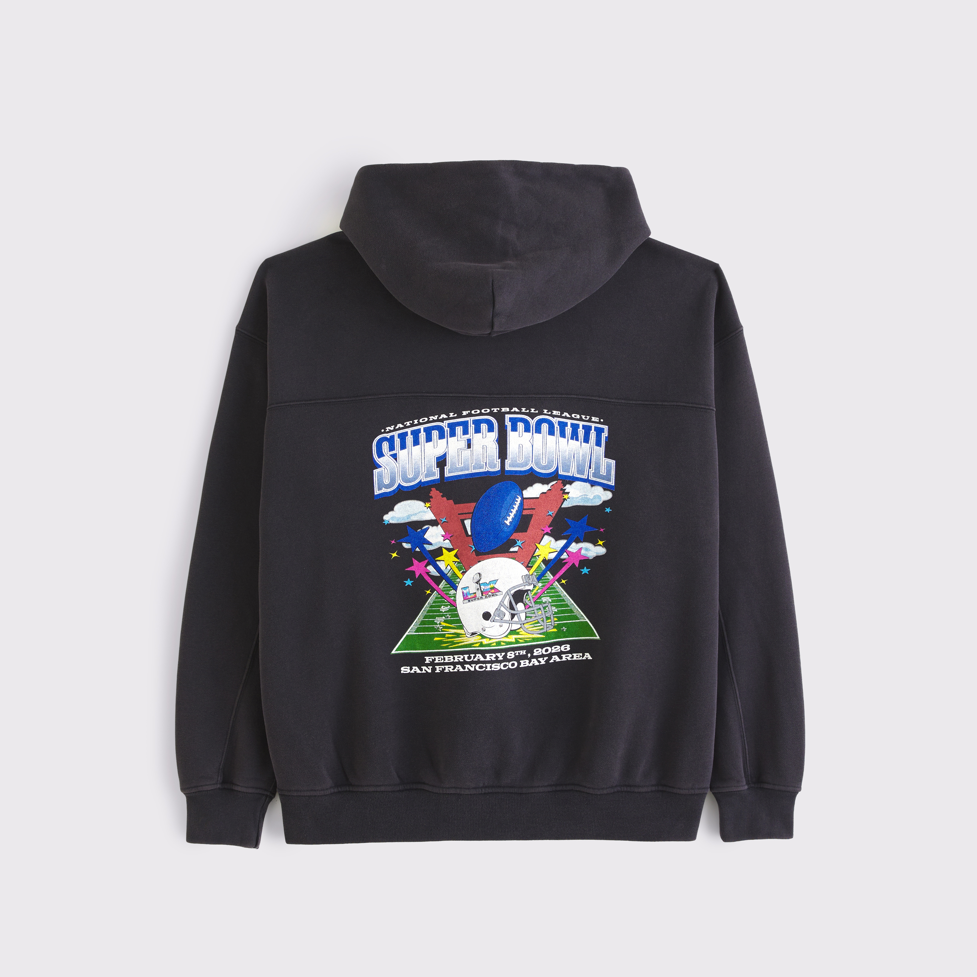 Abercrombie Super Bowl styles for the whole family ranging from $45-$150 online and at an Abercrombie experience within the NFL Shop presented by Visa