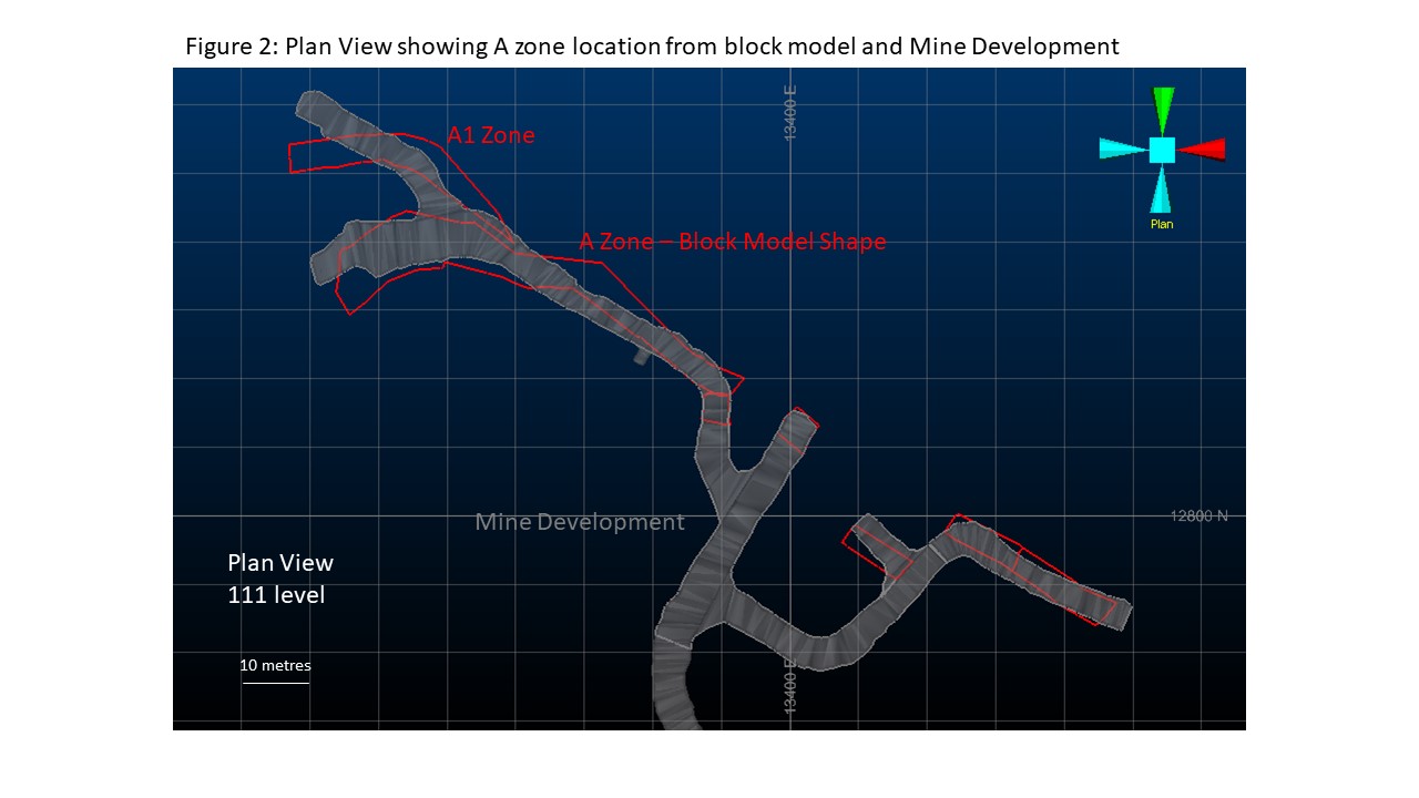 Apr12Figure 2 - Detailed A Zone Bulk Sample Location and Mine Development