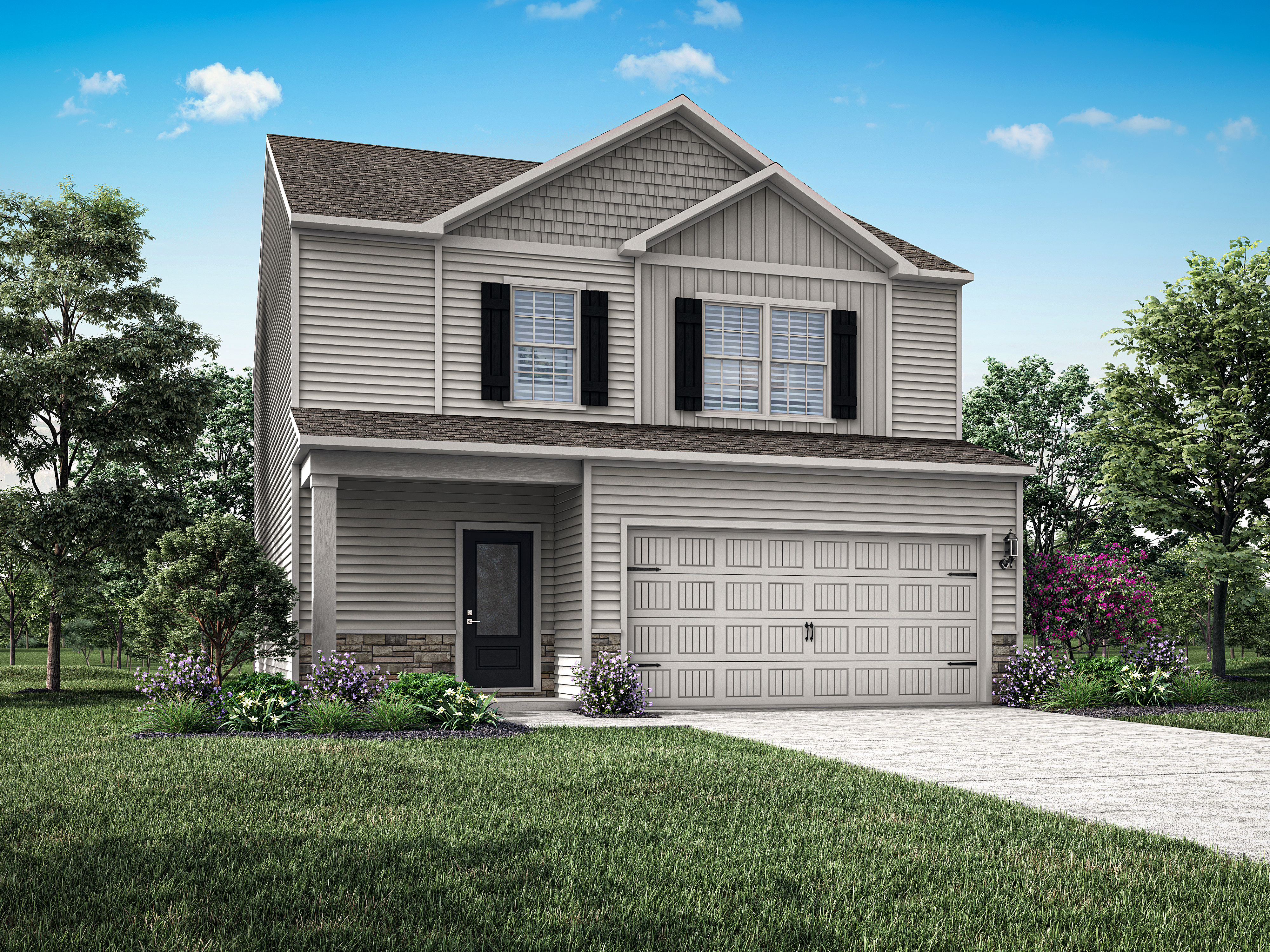 The Edgefield Plan by LGI Homes at Henson Creek Farms features four bedrooms, two-and-a-half bathrooms, and an expansive living area.