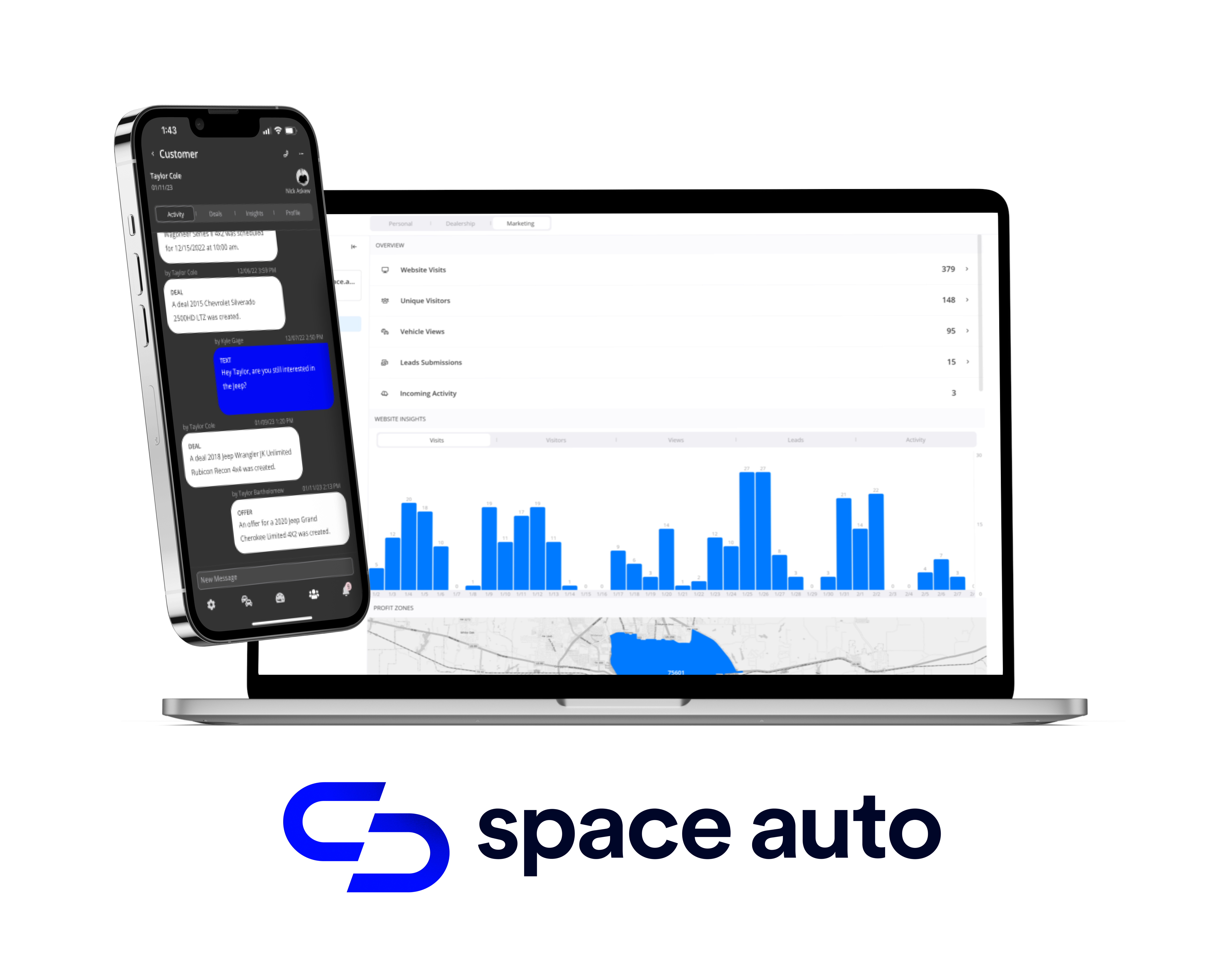 Space Auto's new, fully integrated CRM software for car dealerships uses AI Responses to give car shoppers helpful, personalized interactions.