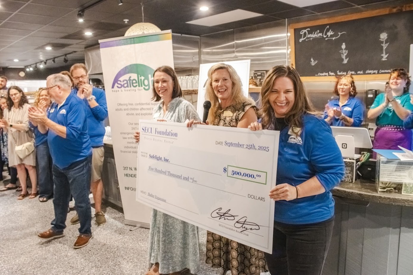 Safelight, Inc. Receives $500,000 Grant from SECU Foundation for Domestic Violence Shelter Expansion