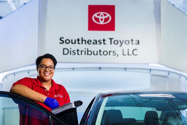 The new Southeast Toyota Distributors automotive processing facility employs 233 associates who process more than 95,000 vehicles annually